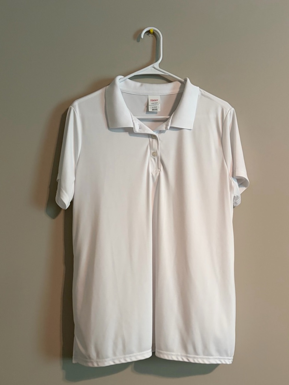 Hanes White Performance Cool Dri Polo Shirt - XL